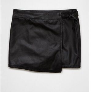 Black Vegan Leather Mini Skirt